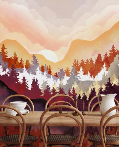 orange and red abstract mountain wallpaper