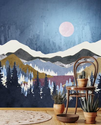 blaue Berge gepaart mit moosigen grünen und lila Hügeln Tapete blaue Berge gepaart mit moosigen grünen und lila Hügeln Tapete