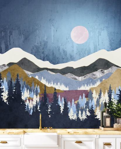 blaue Berge gepaart mit moosigen grünen und lila Hügeln Tapete blaue Berge gepaart mit moosigen grünen und lila Hügeln Tapete