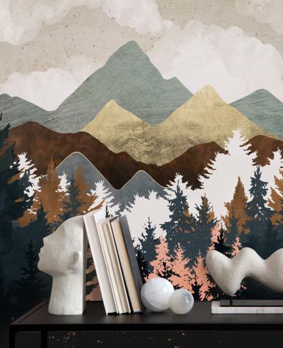 abstrakt tre og fjell tapet abstrakt tre og fjell tapet