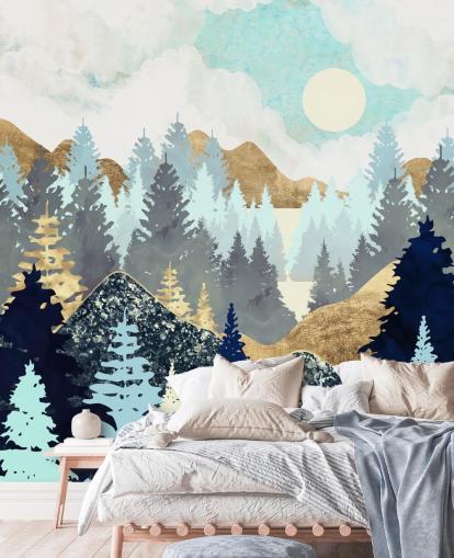 Vista sulla foresta Decorazione murale con albero Vista sulla foresta Decorazione murale con albero