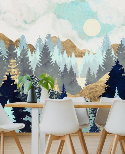 Forest Vista Träd Väggmålning