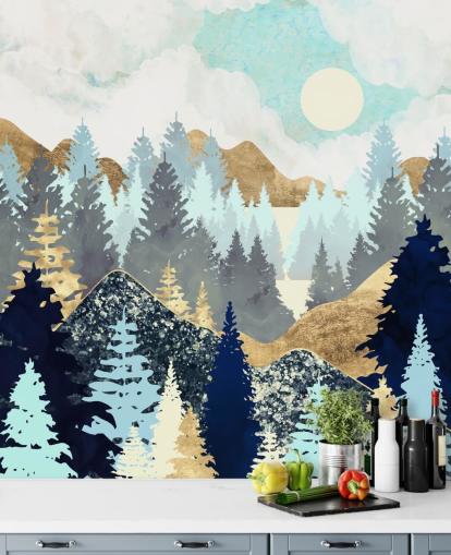 Vista del bosque Mural de pared Árbol