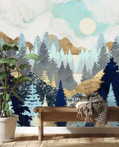 Vista del bosque Mural de pared Árbol