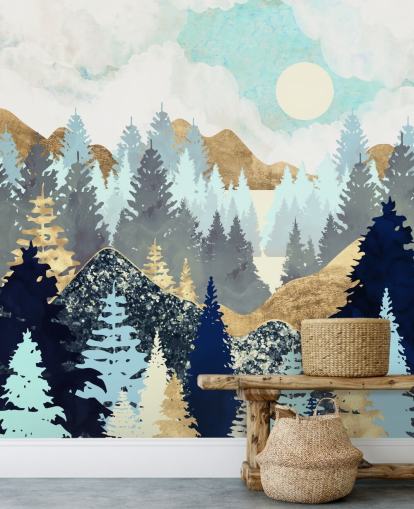 Vista del bosque Mural de pared Árbol