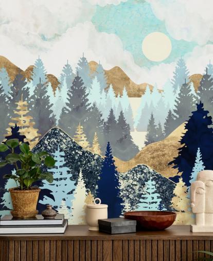 Vista sulla foresta Decorazione murale con albero Vista sulla foresta Decorazione murale con albero