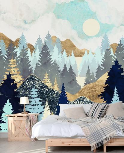 Vista del bosque Mural de pared Árbol