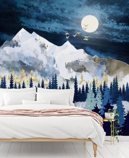 carta da parati astratta di montagna blu scuro e grigio chiaro