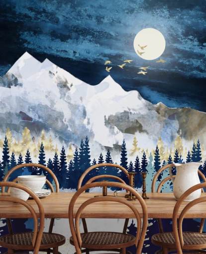 carta da parati astratta di montagna blu scuro e grigio chiaro