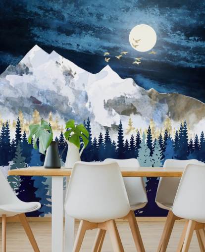 carta da parati astratta di montagna blu scuro e grigio chiaro