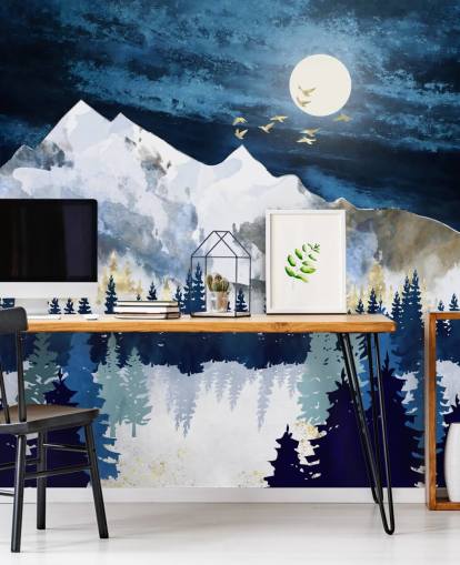 carta da parati astratta di montagna blu scuro e grigio chiaro carta da parati astratta di montagna blu scuro e grigio chiaro