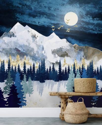 dark blue and light grey abstract mountain wallpaper