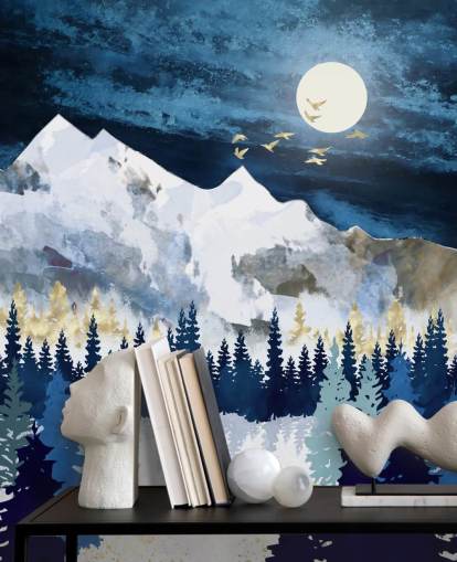 dark blue and light grey abstract mountain wallpaper