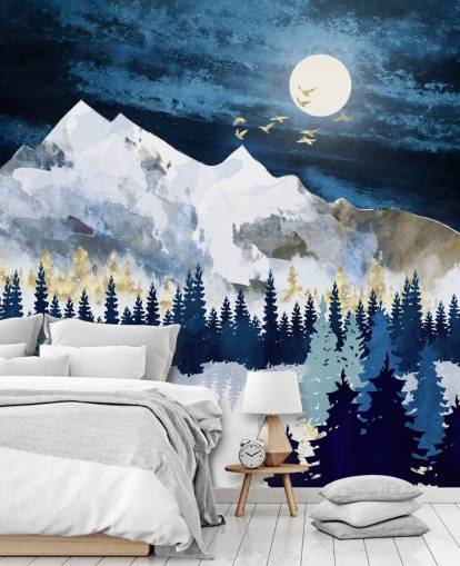 dark blue and light grey abstract mountain wallpaper