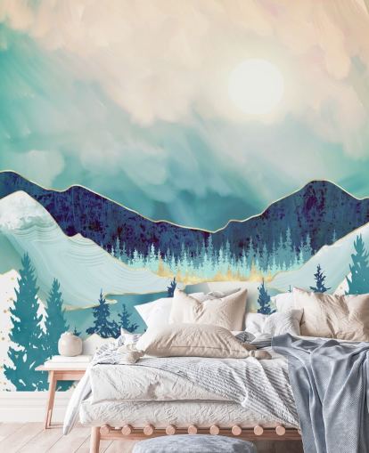 blue and white mountain wallpaper