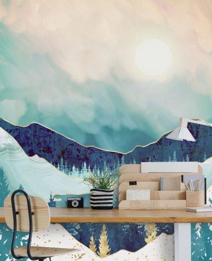 blue and white mountain wallpaper