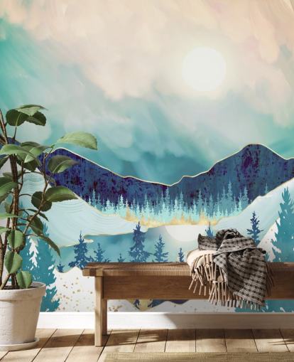 blue and white mountain wallpaper