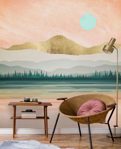 light pink, pale green and gold mountain wallpaper light pink, pale green and gold mountain wallpaper