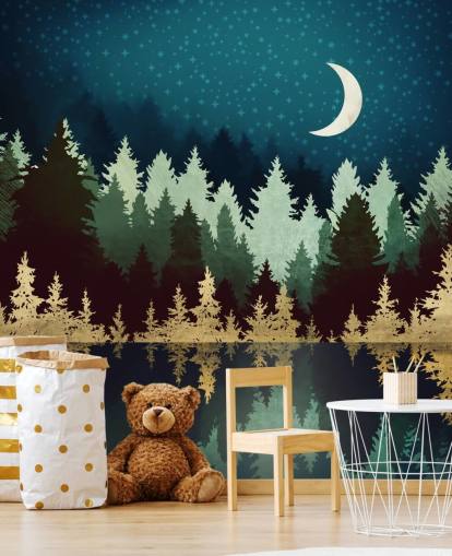 Marine und Gold Wald- und Seetapete