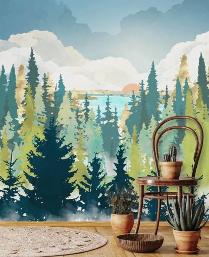 tummanvihreä ja vaaleanvihreä metsä tapetti tummanvihreä ja vaaleanvihreä metsä tapetti