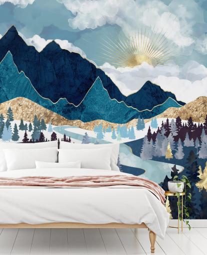 Marine und Gold Mountain Tapete Marine und Gold Mountain Tapete