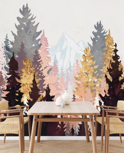 maroon, pink and gold trees wallpaper maroon, pink and gold trees wallpaper