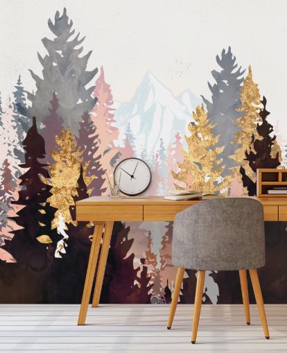 maroon, pink and gold trees wallpaper maroon, pink and gold trees wallpaper