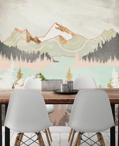 pastell rosa, grå og gull abstrakt fjell tapet pastell rosa, grå og gull abstrakt fjell tapet