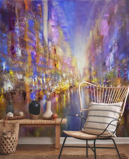 purple abstract city painting wallpaper purple abstract city painting wallpaper