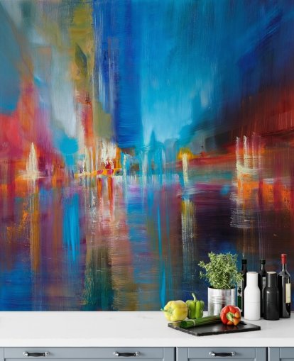 papel de parede de pintura azul e vermelho papel de parede de pintura azul e vermelho