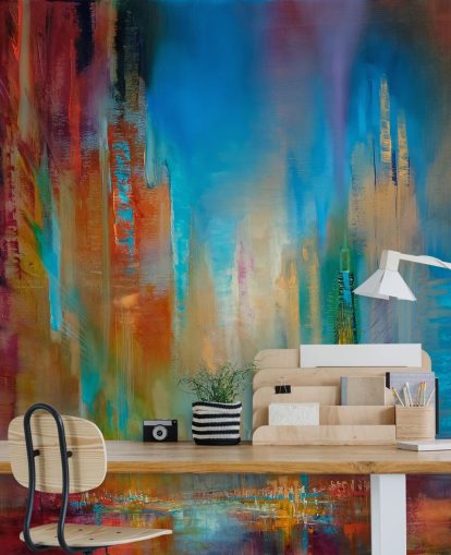 kleurrijk stadsbehang