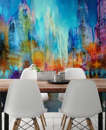 papier peint peinture abstraite multicolore