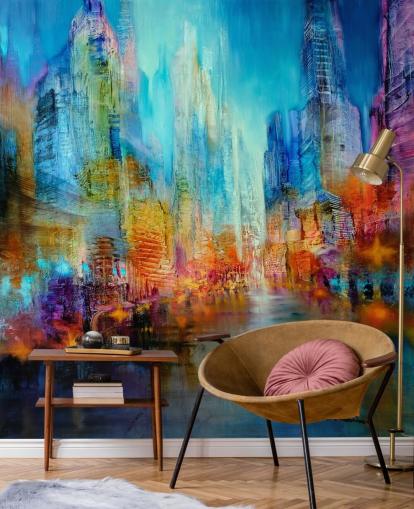 multicoloured abstract painting wallpaper