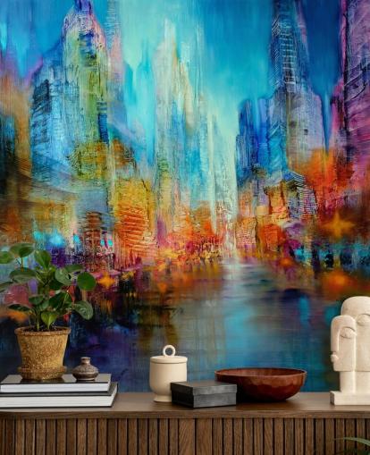 multicoloured abstract painting wallpaper