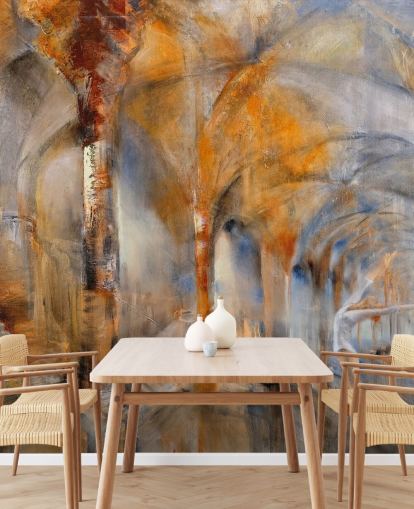 arched building abstract painting wallpaper