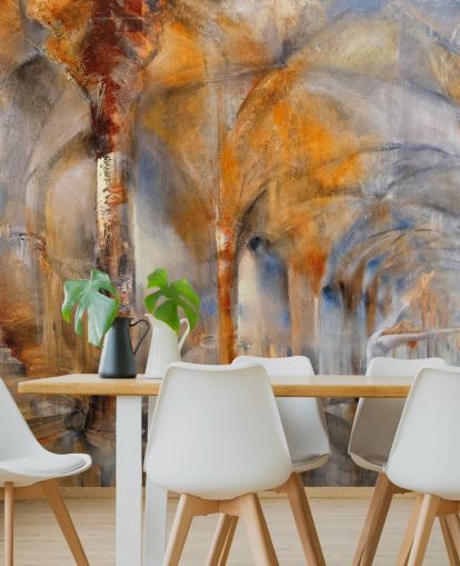 arched building abstract painting wallpaper