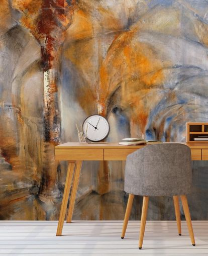 arched building abstract painting wallpaper