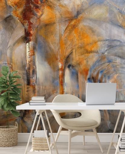 arched building abstract painting wallpaper