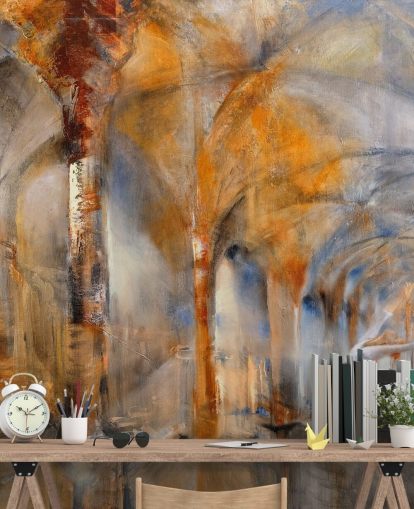 arched building abstract painting wallpaper