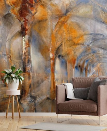 arched building abstract painting wallpaper