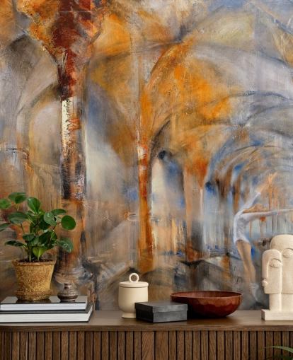 fond d'écran peinture abstraite de bâtiment arqué