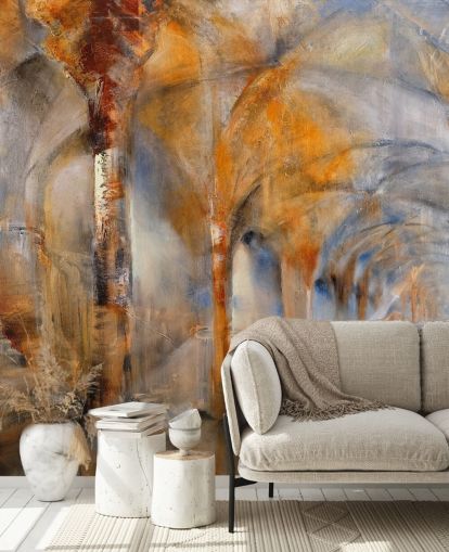 arched building abstract painting wallpaper