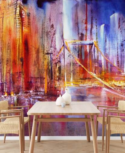 colourful bridge painting wallpaper colourful bridge painting wallpaper