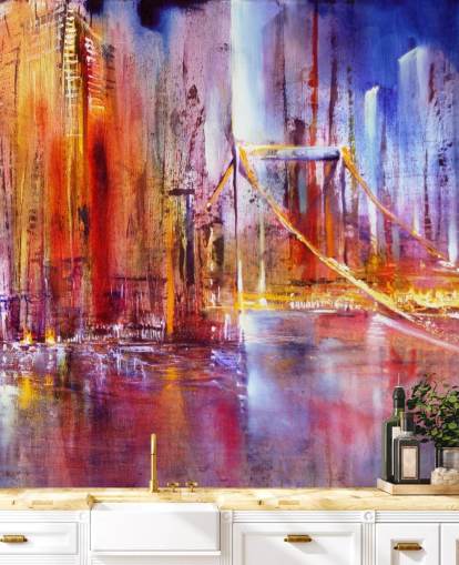 papel pintado colorido puente