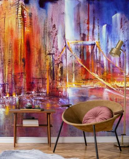 colourful bridge painting wallpaper colourful bridge painting wallpaper