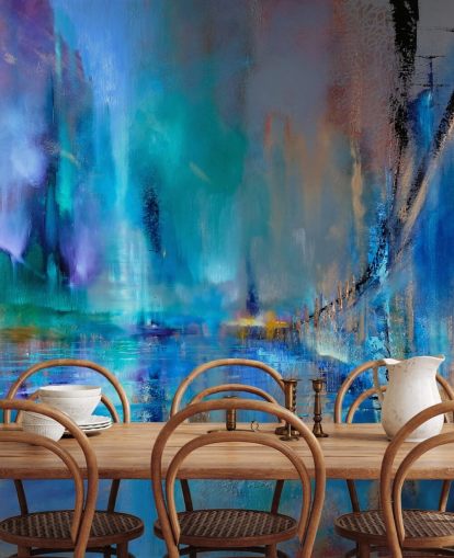 abstract blue painting of bridge wallpaper abstract blue painting of bridge wallpaper