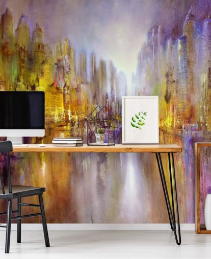 farverige abstrakt maleri by tapet