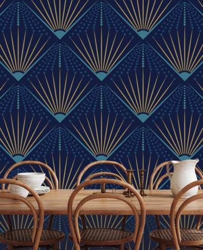 goudkleurig en blauw behang goudkleurig en blauw behang