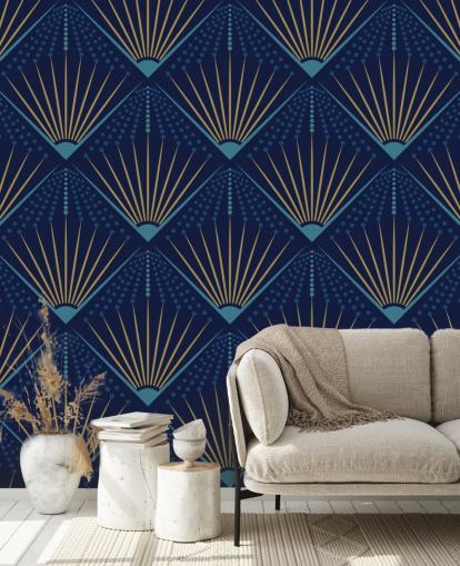 cor dourada e papel de parede azul cor dourada e papel de parede azul