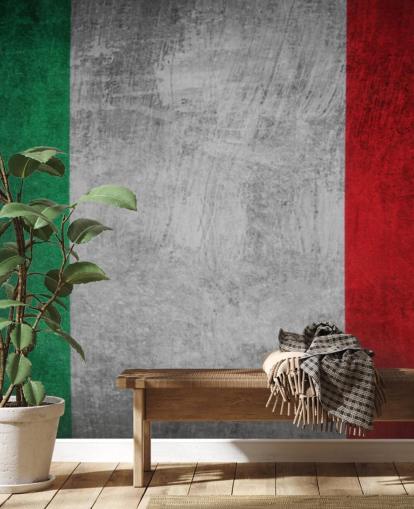 italiensk flag med et rustikt udseende tapet